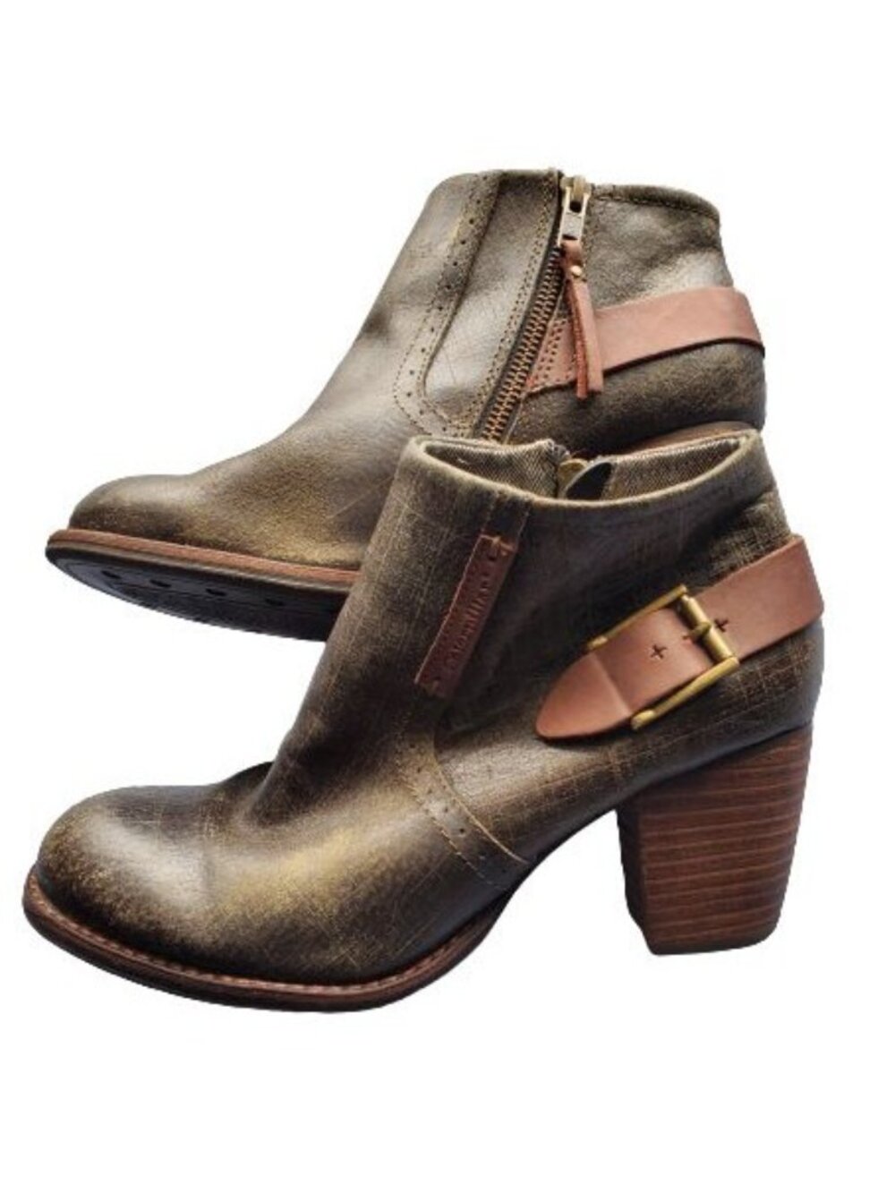 Caterpillar Women's Annette Leather Ankle Western Boots Deep Olive Size 7 - Picture 7 of 16